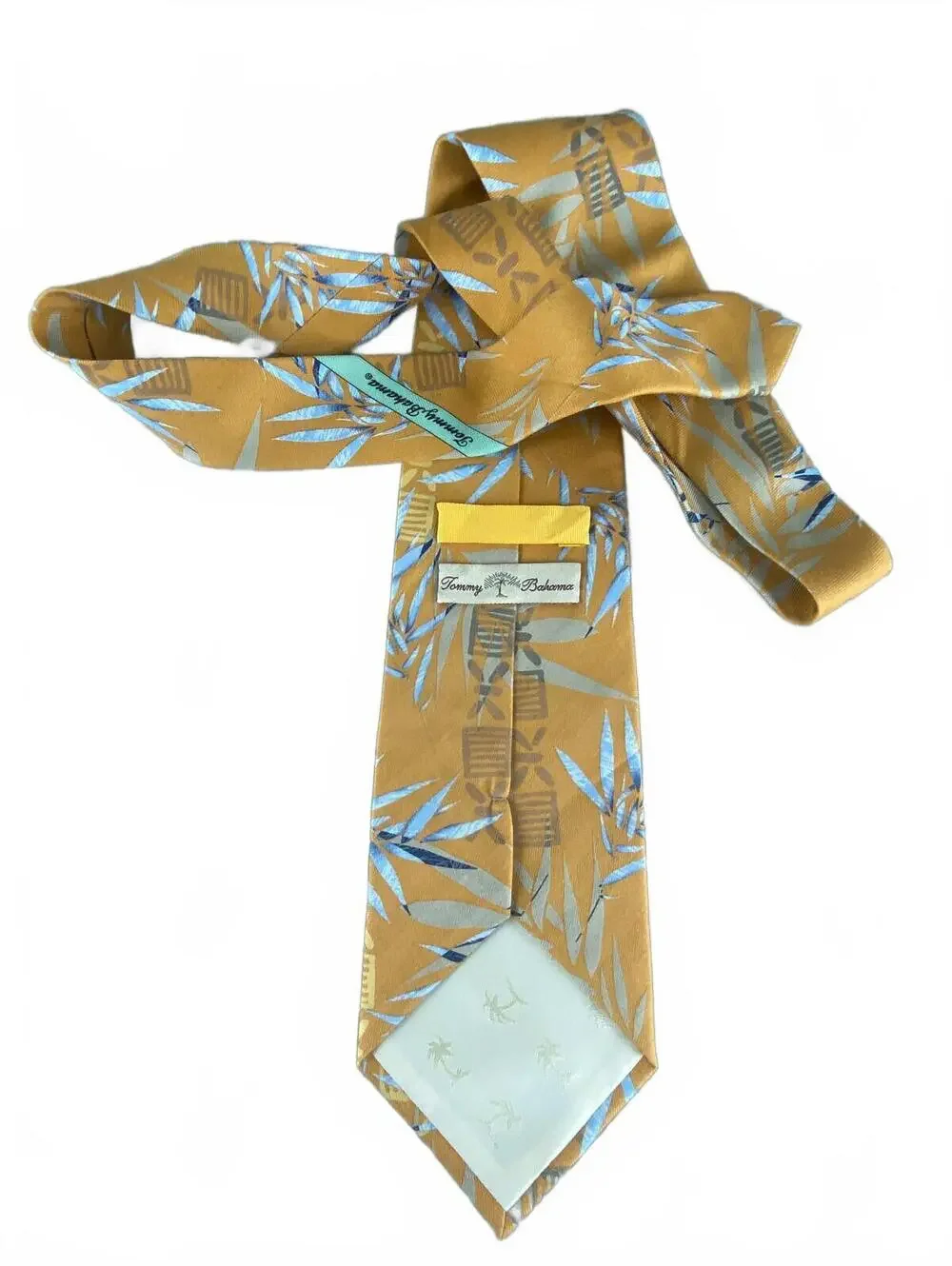 Tommy Bahama Men's‎ Silk Tropical Palm Yellow Blue Bamboo Beach Costal 56